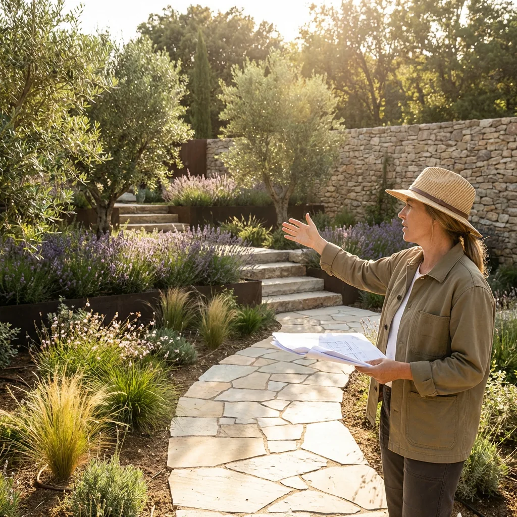 Entretien d'un jardin pavillonnaire méditerranéen à Toulouges, plaine du Roussillon (66)