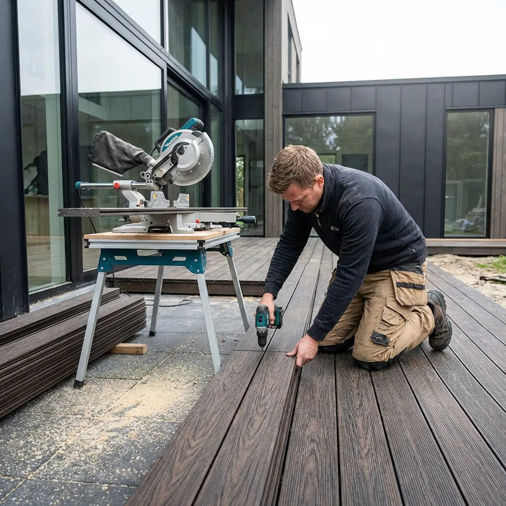 Terrasse composite bois à Perpignan — paysagisme Vertical Élagage